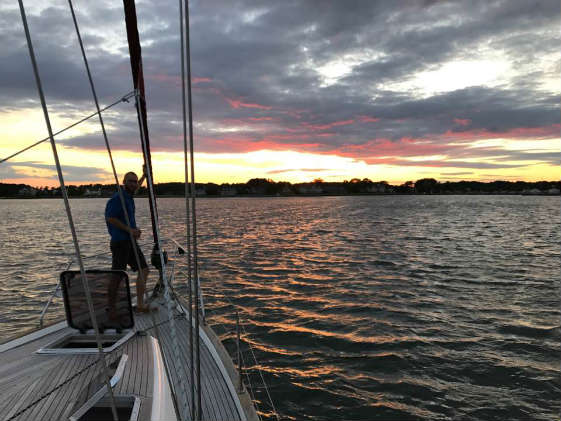 Dropping anchor behind Tilghman Island