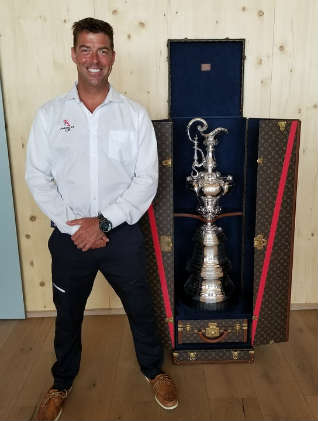 Annapolis sailor Tucker Thompson with his old friend, the Cup. (Facebook photo)