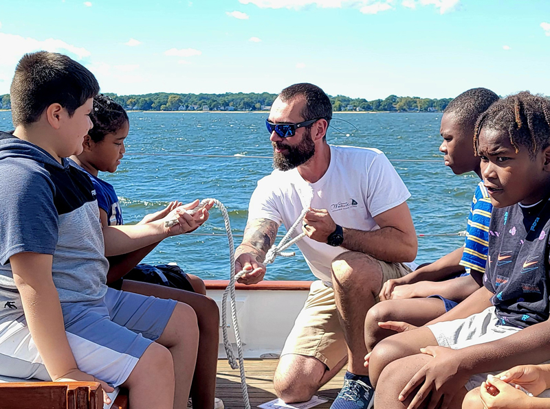 students aboard schooner