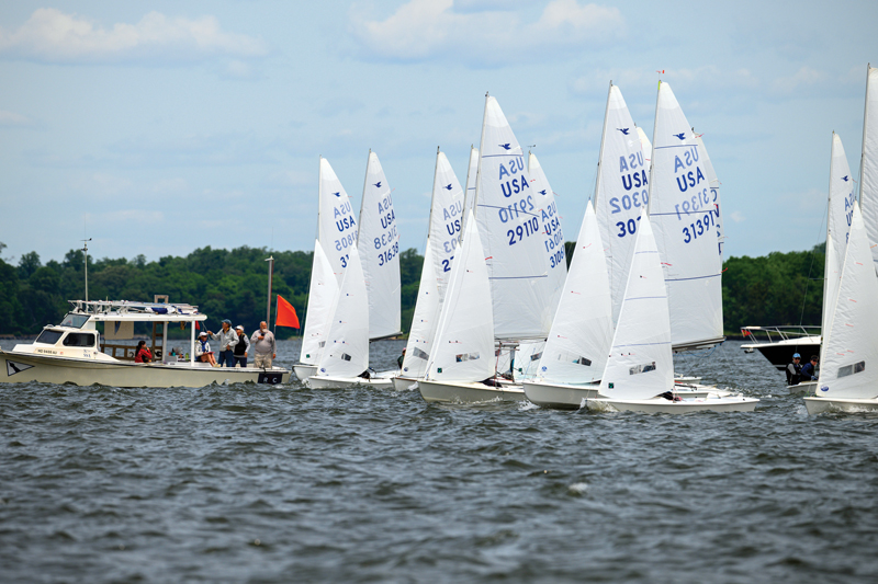 2025 Snipe Colonial Cup by Ted Morgan Sailboats at the start line of a race