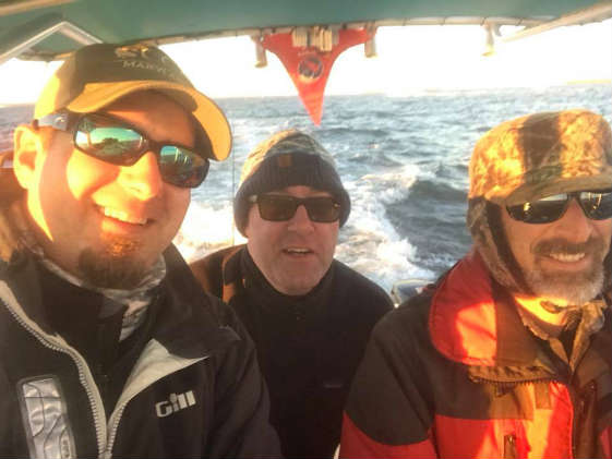 Zach Ditmars, Eric Richardson, and Lenny Rudow fishing for Blue Friday 2017