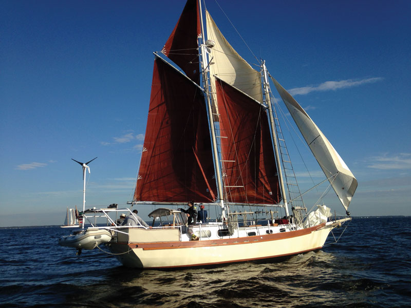 Leigh and Dick Woodling's Adventure placed first in Class A at the Great Chesapeake Bay Schooner Race