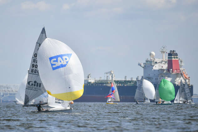505 sailors off Annapolis. Photo by Christophe Favreau