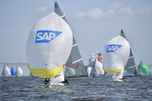 505 sailors off Annapolis. Photo by Christophe Favreau