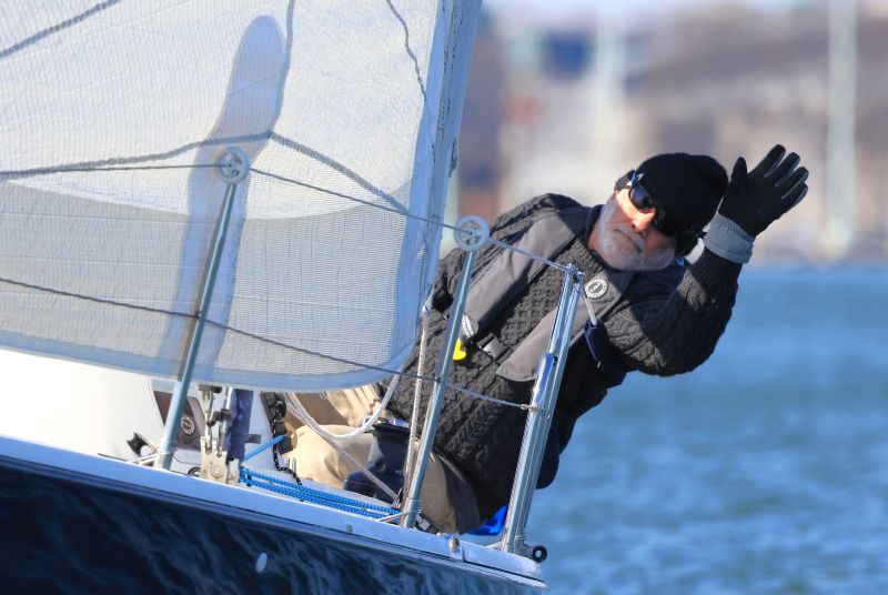 man sailing in cold weather