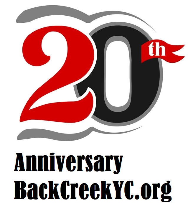 Back Creek Yacht Club 20 year logo