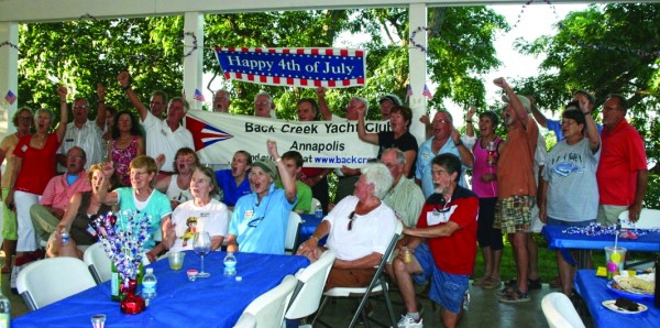 Back Creek YC members celebrate the Fourth of July together.