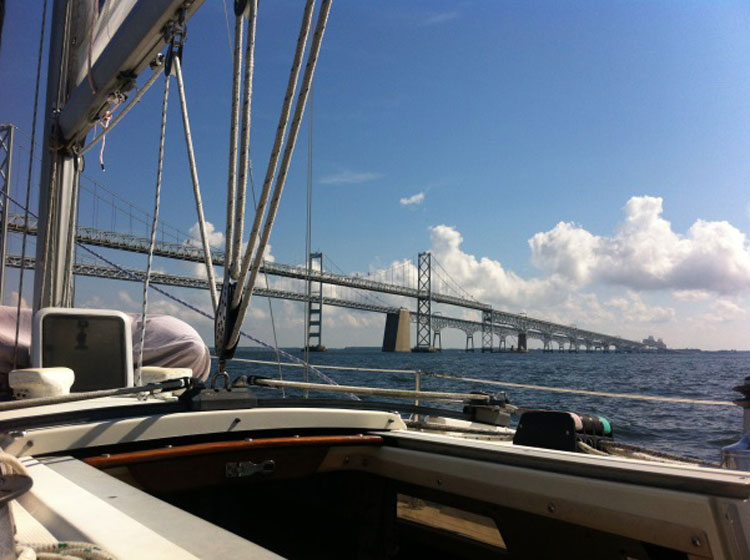 The Bay Bridge as seen from a sailboat cockpit. Photos by Martina Sestakova