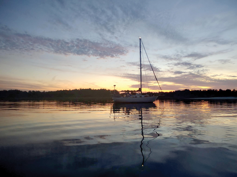 sailboat at anchor