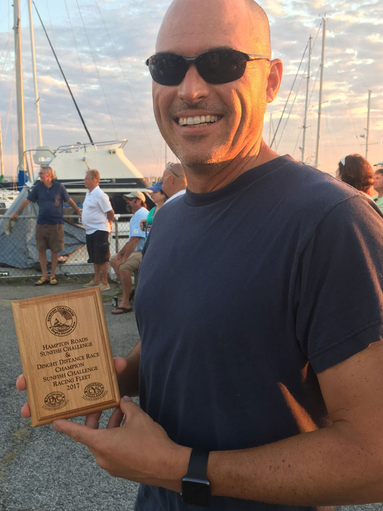 Bert Sanford, winner of the Sunfish Racing Fleet for the sixth consecutive year.