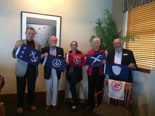 The new bridge was installed: Will Hottle, Commodore; Rebecca Burka, Vice Commodore; Tom Trump, Rear Commodore; Logan Hottle, Secretary; Dave Burka, Treasurer, and Trustees Prue Clopp and Mickey Doran.