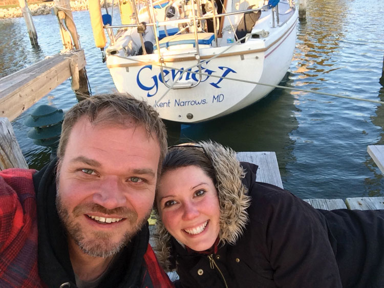 Damian and Hannah and their new-to-them Catalina 30.