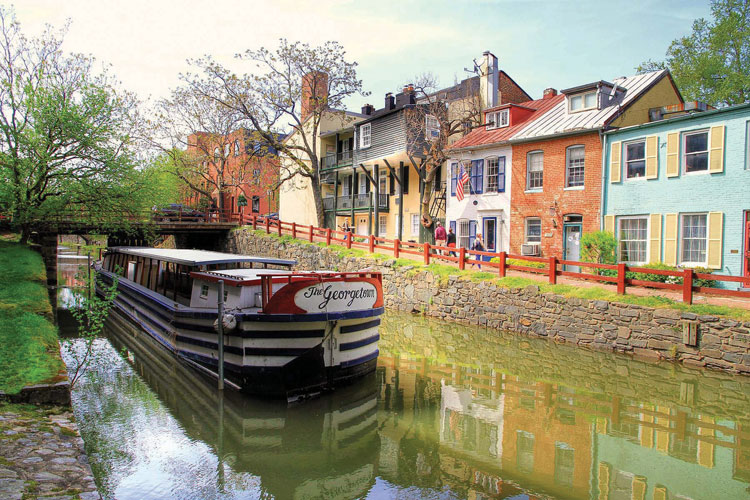 Replica boats, circa 1870, offer trips through portions of the C and O Canal. Photo by Ingfbruno