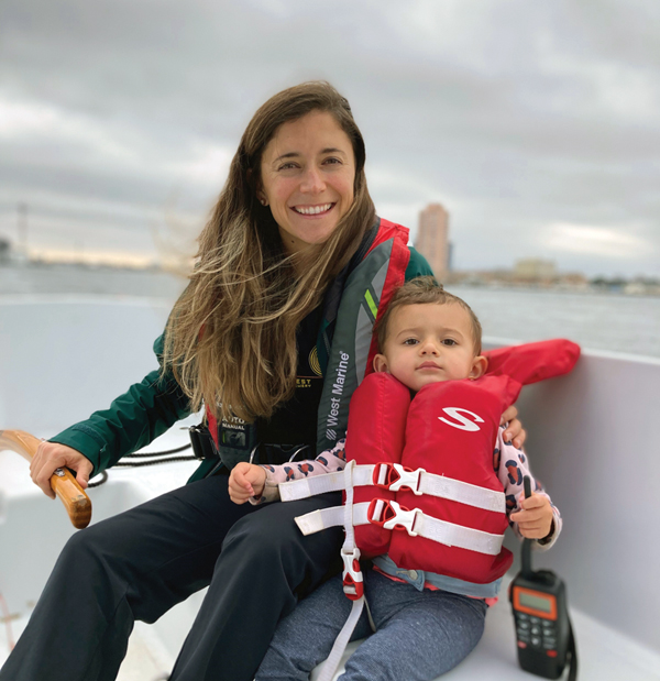 Christine and daughter sailing