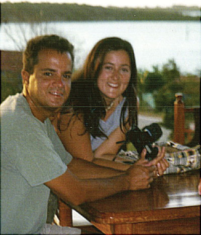 Cindy Wallach and her husband at the beginning of their cruising journey.