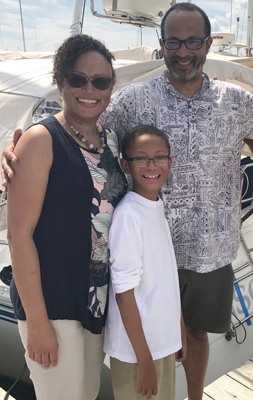 Derrick Cogburn grew up in Oklahoma City, but with his wife and son he has embraced sailing on the Chesapeake Bay.