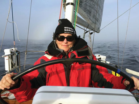 Connie Cone at the helm