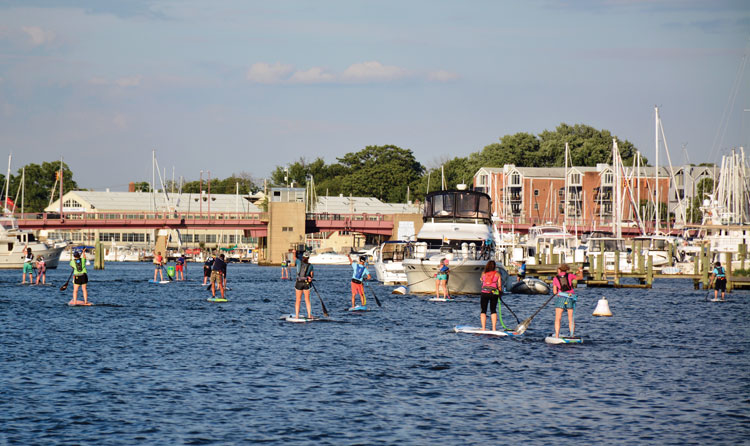 The Capital SUP race series keeps the paddling community engaged through the fall and winter. Photo courtesy of Capital SUP