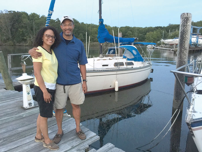 In the summer of 2017 Derrick and Noemi sold their first boat and made a hug leap by purchasing a Hunter Legend 40.