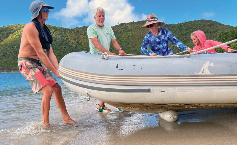 dinghy on beach at US Virgin Islands