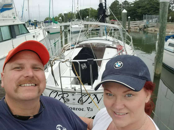 Bay gourmets Frank and Tina LeAnne and their Catalina 30.