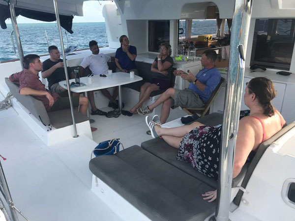 Nick and Chaya, center, during the Sail Solomons Flotilla 2018 in Antigua