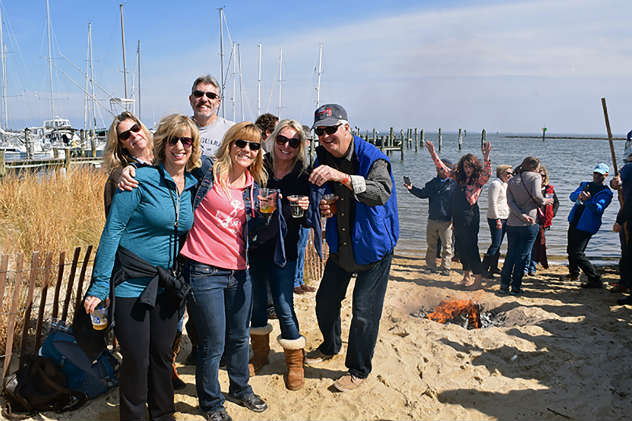 A fun gang at Annapolis Maritime Museum's 2017 Sock Burning