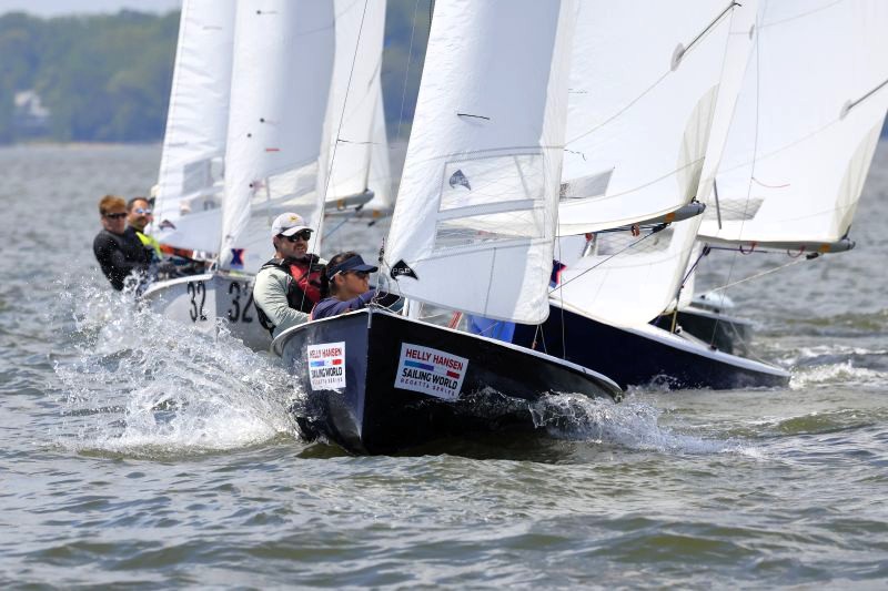 Sailboats competing in the Helly Hansen Sailing World Regatta, Annapolis, Maryland 2025