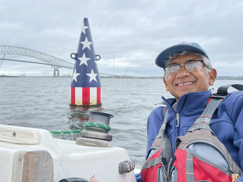 sailing near the Francis Scott Key Memorial Buoy in Baltimore Harbor
