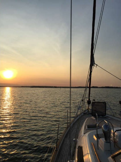 Sunsets at anchor are a cherished sight for cruising sailors