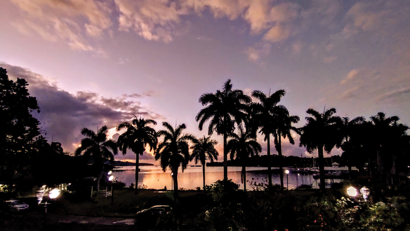 Jamaica sunset while cruising