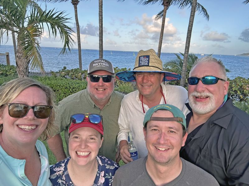 Sailors pose in the BVI