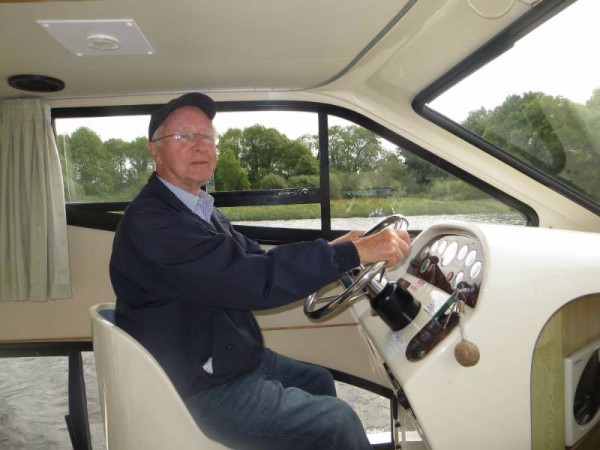 Trevor Layne at the helm of Emerald Star.
