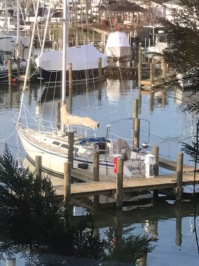 Youngster in her new boat slip.