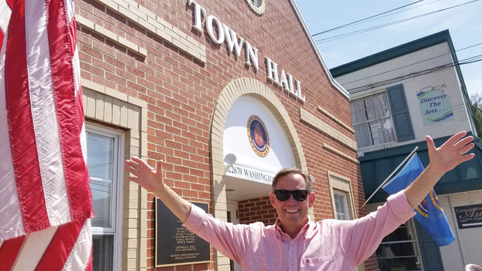 Mayor Dan Burris declares Leonardtown, MD, &quot;Open for business.&quot; Photo by Craig Ligibel