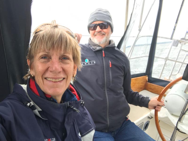 Anne and Jon sailing 