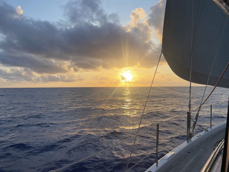 Sunset as seen from an offshore passage