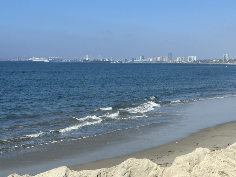 View off of the coast near Long Beach, CA, the 2028 Olympic sailing venue. 