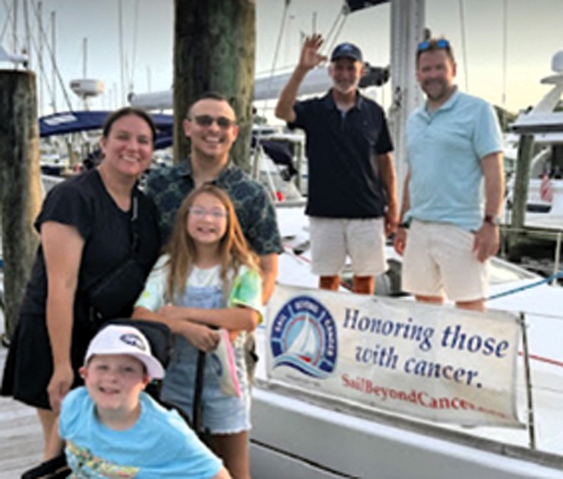 Sail Beyond Cancer guests on sailboat