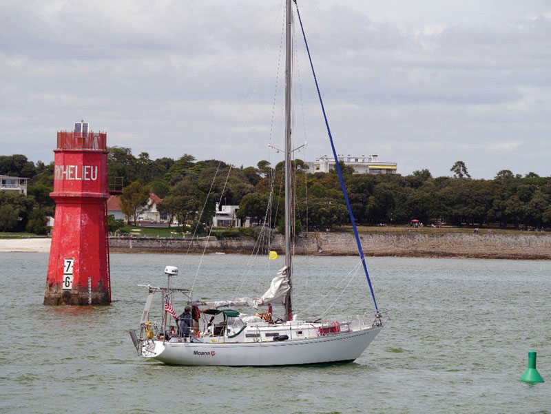 sailboat arriving at La Rochelle, France sailboat arriving at La Rochelle, France