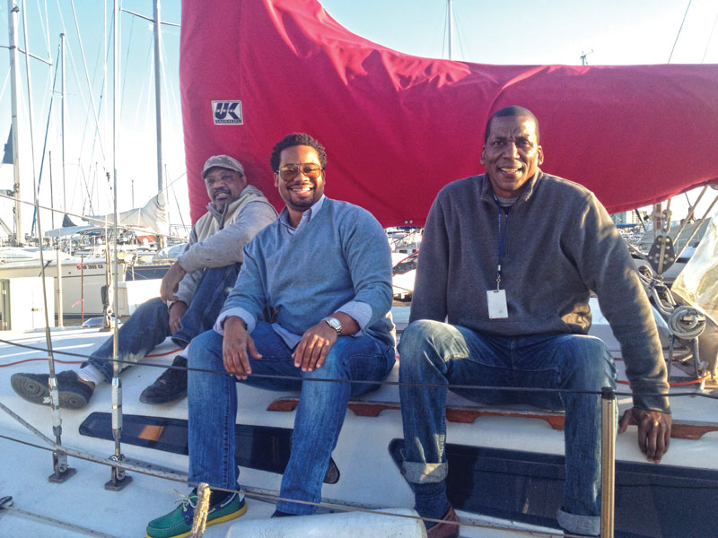 Rodney Mitchell (far right) and crewmates