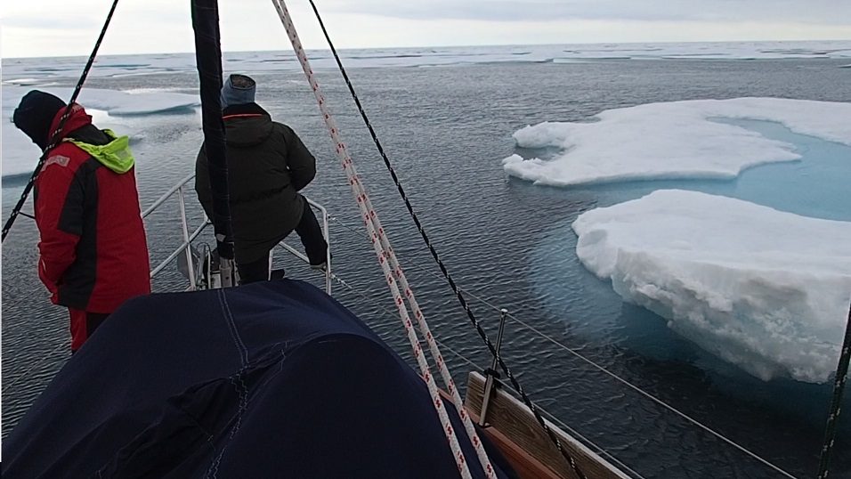 Simon and Cathy's sailboat Celebrate in Northwest Passage