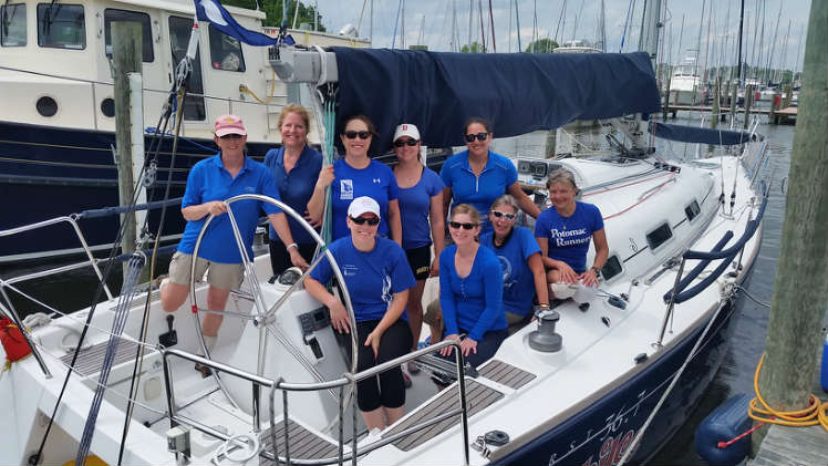 Emily Manders (left) and her winning Jubilee crew following a victory at the HHSA Women's Regata.
