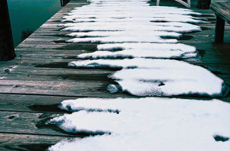 Snowy pier