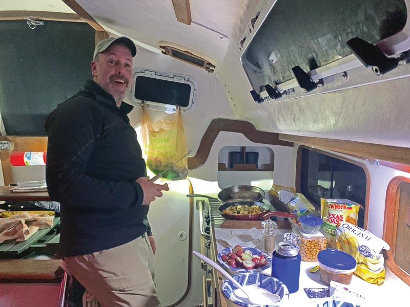 fun in the galley while sailboat cruising