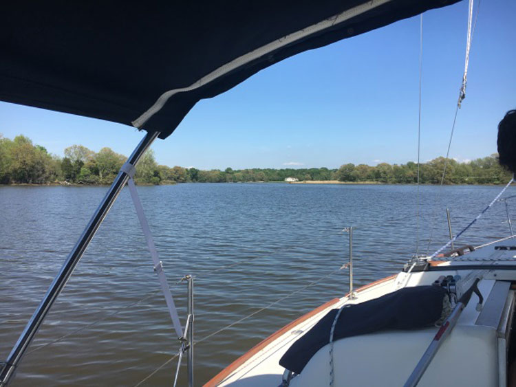 Arriving at the Wye River via sailboat