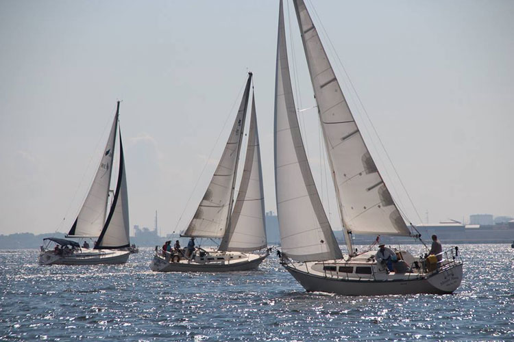 PHRF racing at the Ya Gotta Regatta. Photo by Kelly Dynis