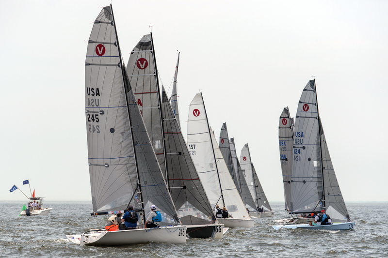 boats under cover during a sailboat race