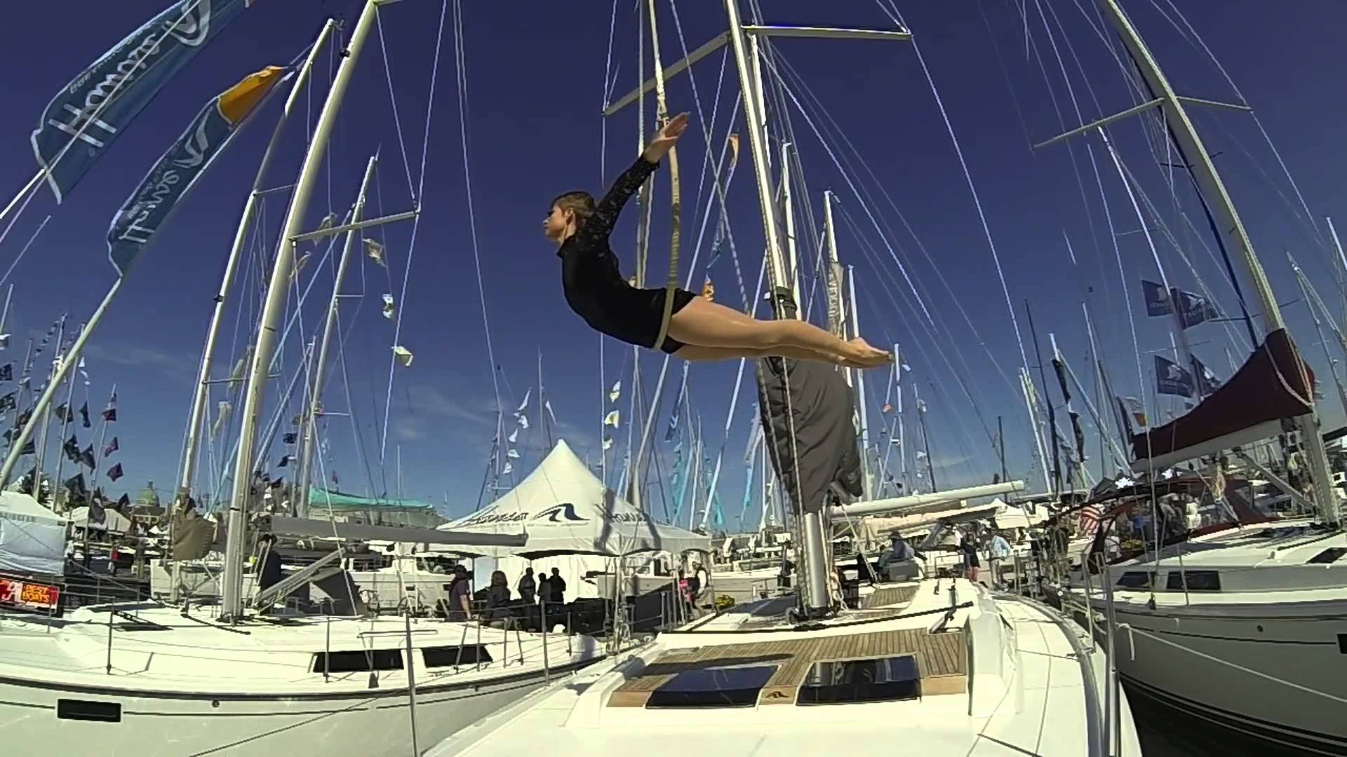 Aerial Performer on the Bow SpinSheet