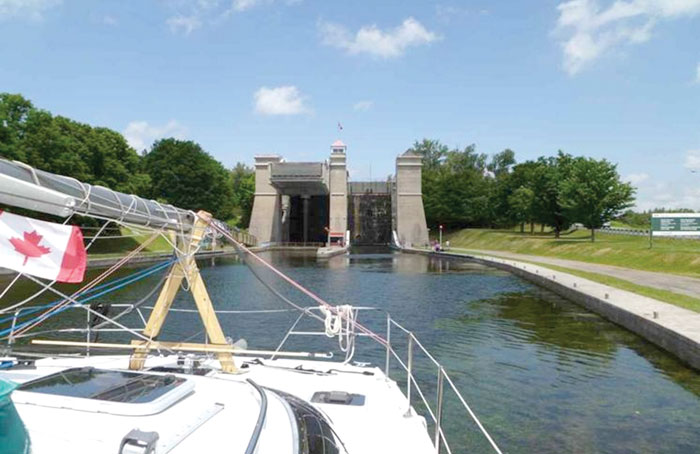 Approaching the Great Lakes' Trent hydraulic lift lock. Photo courtesy of GLCCSchool